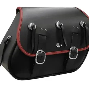 Boss Bags Close Fitting  #37 Model w/ Conchos (Red Trim Shown) for Softail Models Sale
