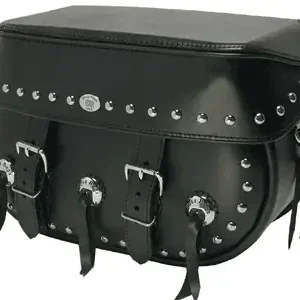 Premium Boss Bags #34 Model  Studded on Body and Lid w/ Three Conchos on Body  for Harley Models