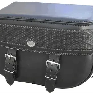 Bulk Order Boss Bags #34 Model Basket Weave Style  w/ a Braided Lid Valence  for Harley Models