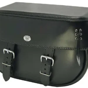 Best Choice Boss Bags #34 Model Braided Lid Valence with Laced Leather on Lid Corner for Harley Models