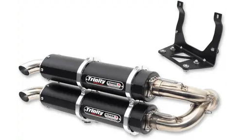 Trinity Racing Stage 5 Slip On Mufflers for Can-Am Maverick X3 Turbo R 900 4x4 - Black Brand New