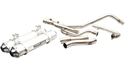 Save Now Trinity Stage 5 Exhaust 4-Dual System for '14-18 Kawasaki KRF 800 Teryx - Brushed