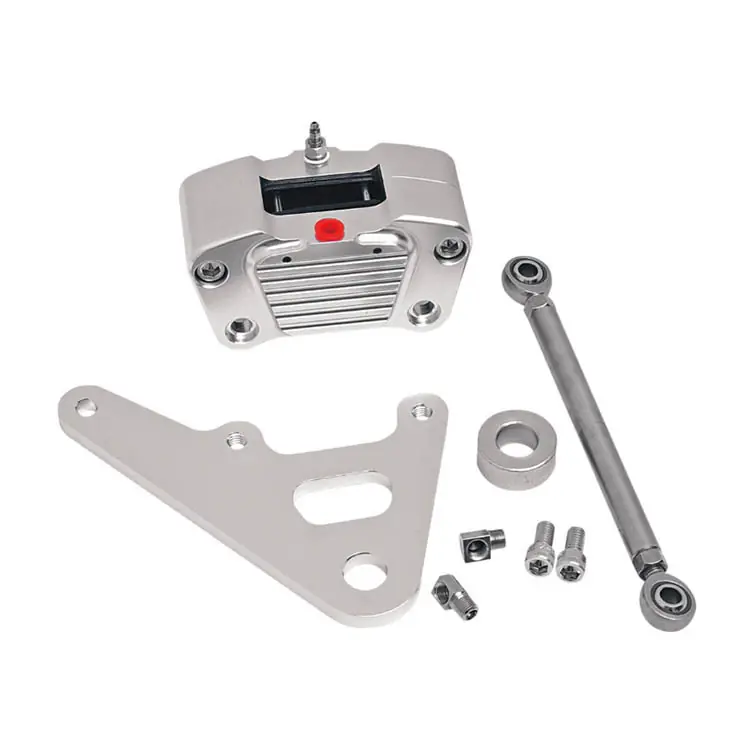 GMA - Classic Chrome 2-Piston Custom Rear A-Caliper fits Big Twin Rigid Frames W/ 10" Rotor, Includes Linkage Rod Markdown